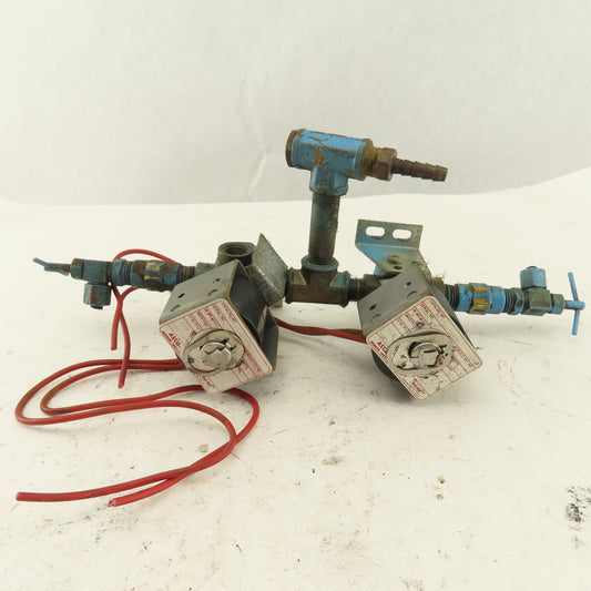 Asco 96V350 UFTX8320A89 1/4" Dual Solenoid Valve Assembly Milnor Conveyor