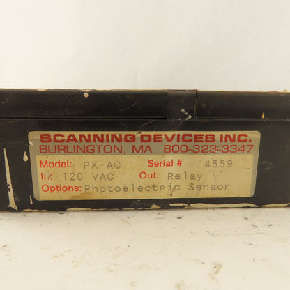 Scanning Devices Inc. PX-AC 120V Photoelectric Sensor Relay Output