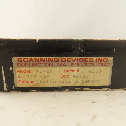Scanning Devices Inc. PX-AC 120V Photoelectric Sensor Relay Output