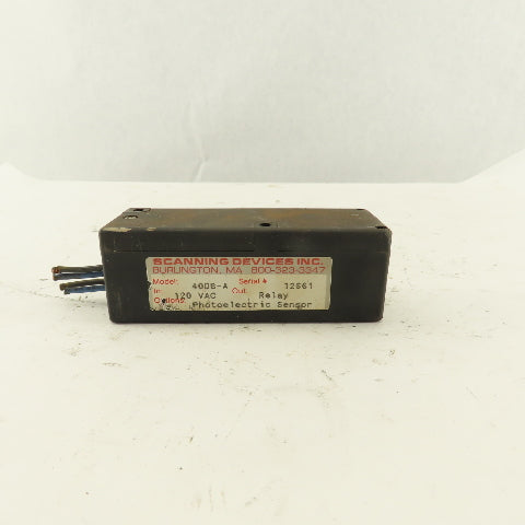 Scanning Devices Inc. 400B-A 120V Photoelectric Sensor Relay Output