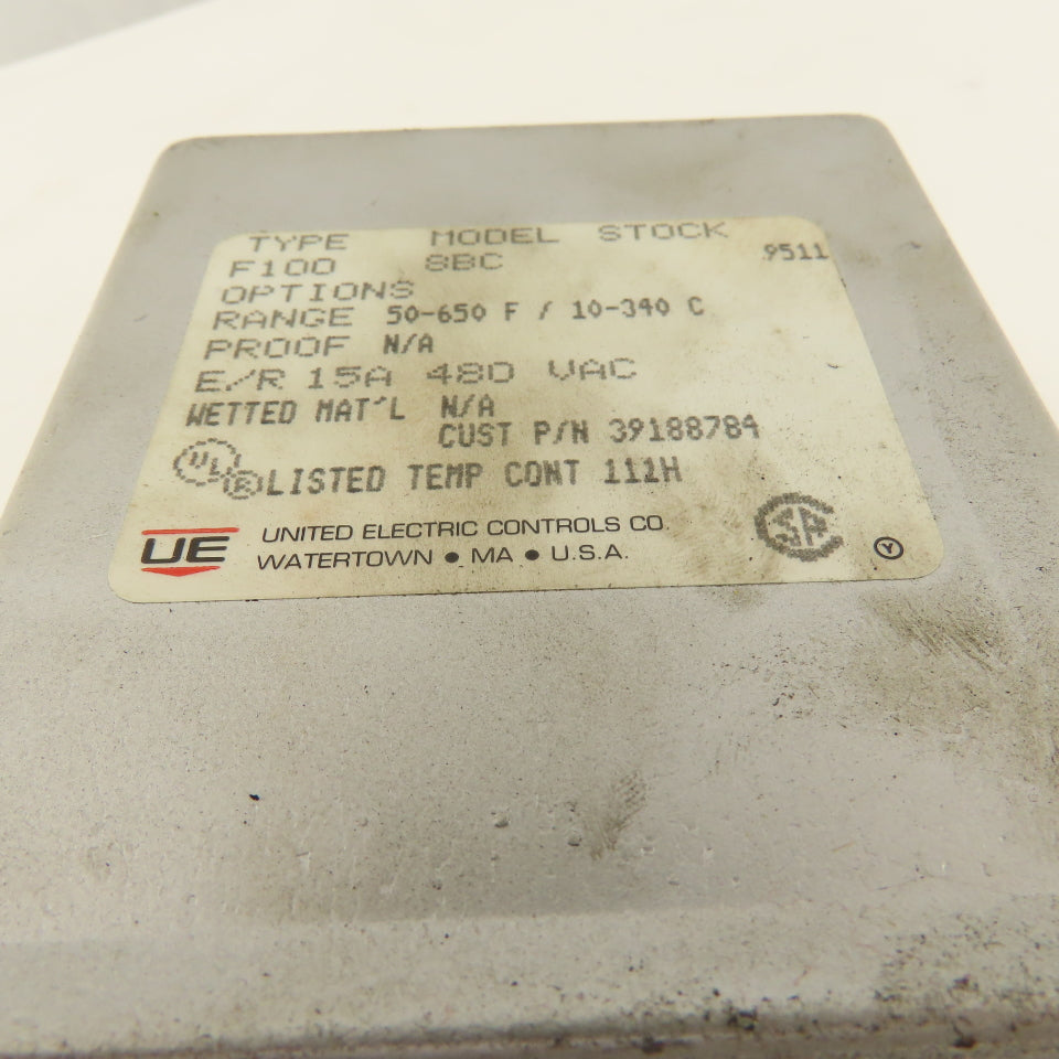 United Electric Controls F1008BC 50-650°F 480V Temperature Switch 10' Lead