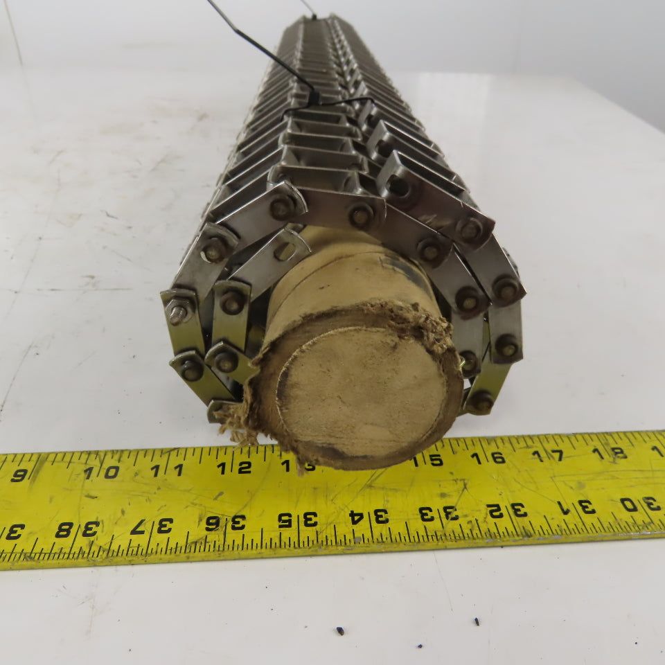 30" Wide Stainless Steel Flush Grid Conveyor Belt Chain Mat 2' Splice Section