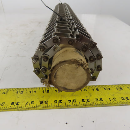 30" Wide Stainless Steel Flush Grid Conveyor Belt Chain Mat 2' Splice Section