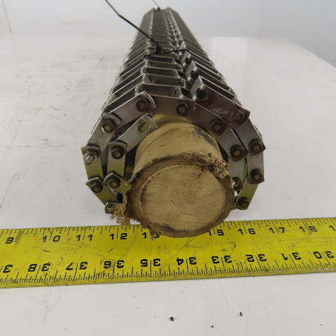 30" Wide Stainless Steel Flush Grid Conveyor Belt Chain Mat 2' Splice Section