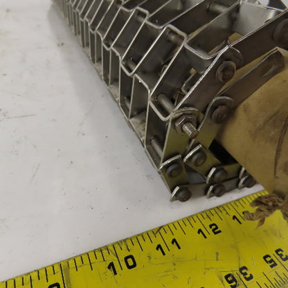 30" Wide Stainless Steel Flush Grid Conveyor Belt Chain Mat 2' Splice Section