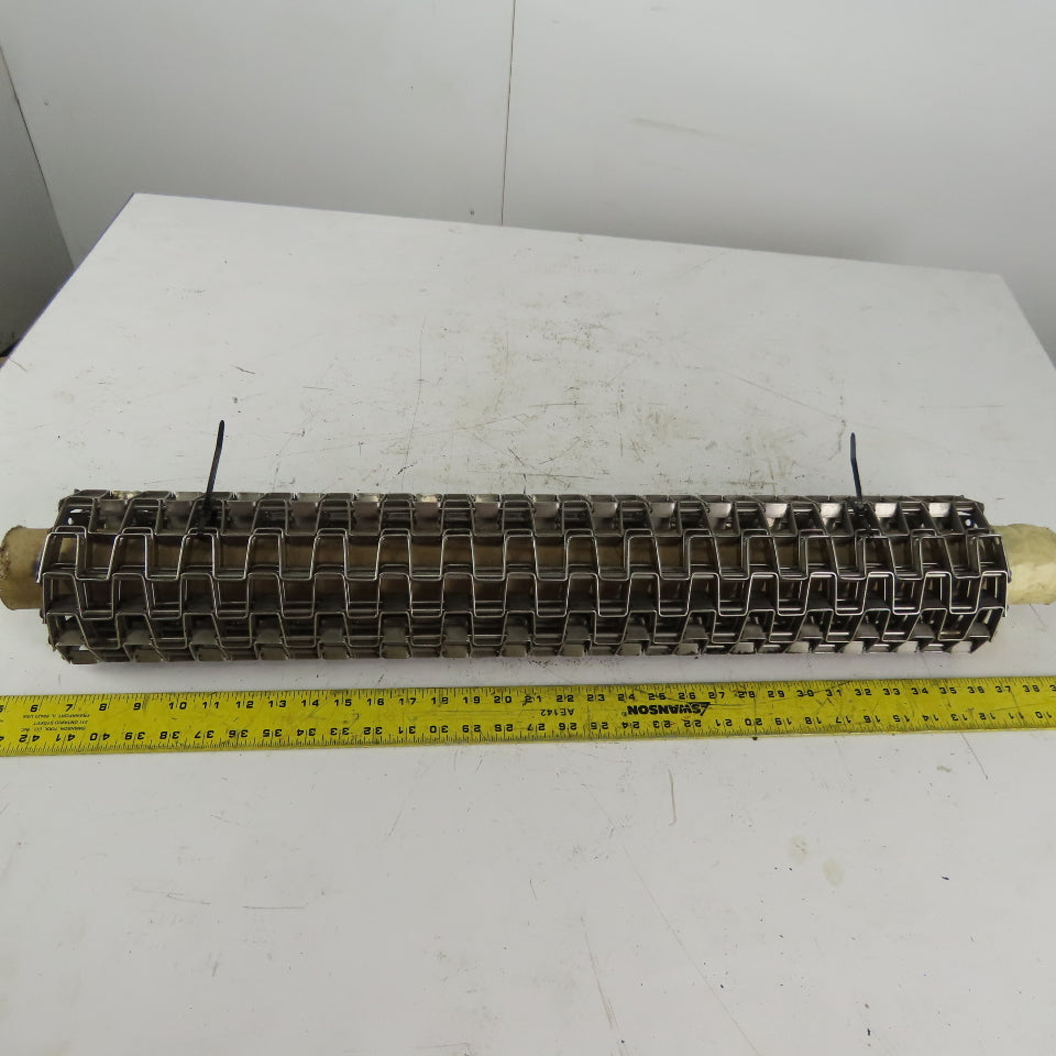 30" Wide Stainless Steel Flush Grid Conveyor Belt Chain Mat 2' Splice Section