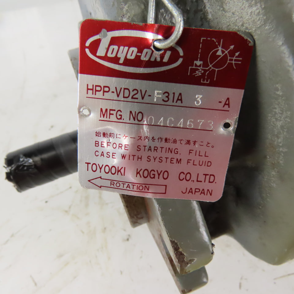 Toyooki HPP-VD2V-F31A-3-A Variable Displacement Hydraulic Piston Pump 7/8" Shaft