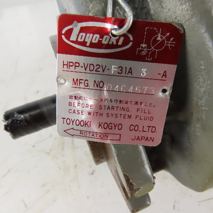 Toyooki HPP-VD2V-F31A-3-A Variable Displacement Hydraulic Piston Pump 7/8" Shaft