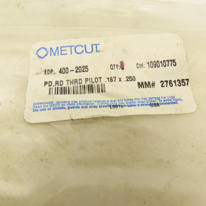 Widia 400-2025 Metcut .2500 x .1875 Head Threaded Countersink Counterbore Pilot