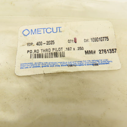 Widia 400-2025 Metcut .2500 x .1875 Head Threaded Countersink Counterbore Pilot