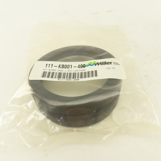 Miller Fluid Power 111-KB001-400 4" Bore Leather 3 Piece Seal Kit
