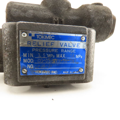 Tokimec CG-03-CVY-15-S81-JA-J Hydraulic Pressure Relief Valve
