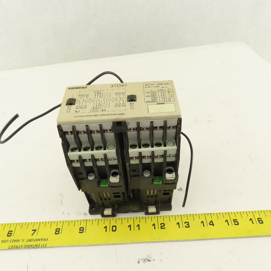 Siemens 3TD4102-2B 600V 10Hp MAX Reversing Magnetic Contactor 24VDC Coil