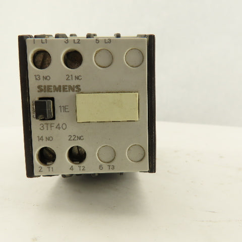 Siemens 3TF4011-0B 600V 20A 3Ph 7.5Hp MAX Magnetic Motor Starter 24VDC Coil