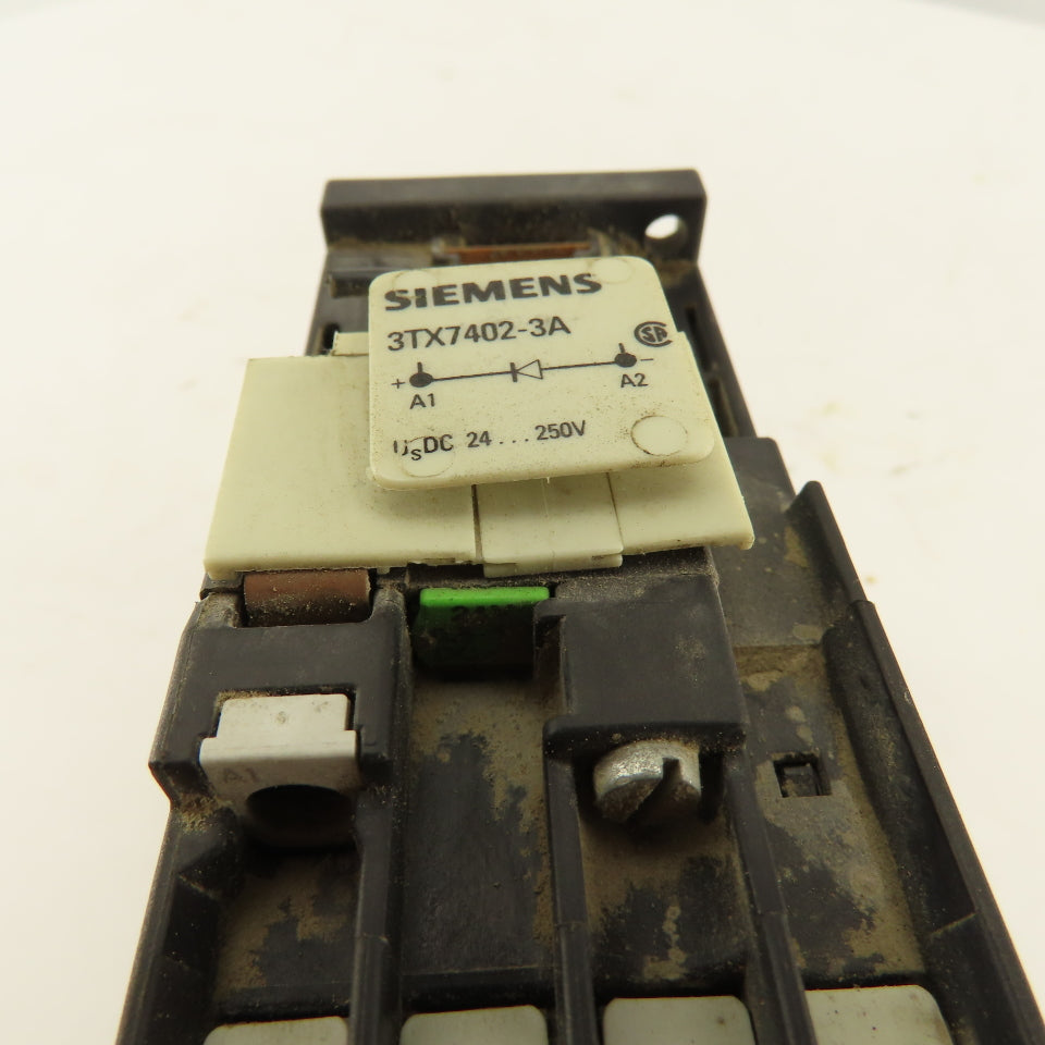 Siemens 3TF4011-0B 600V 20A 3Ph 7.5Hp MAX Magnetic Motor Starter 24VDC Coil