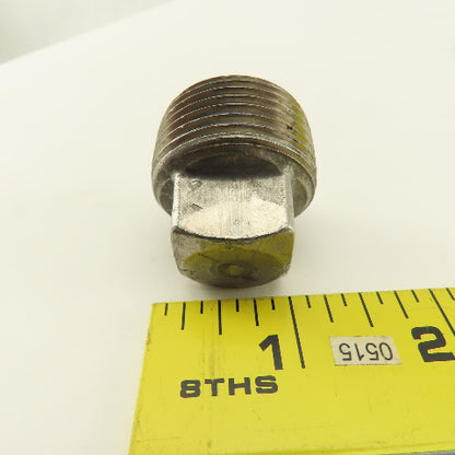 1" Square Head Magnetic Clean Out Drain Plug Stainless Steel