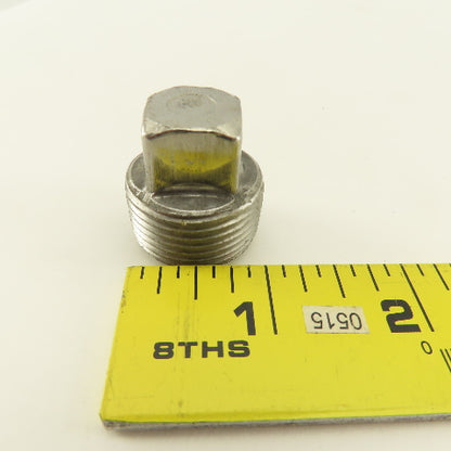 3/4" Square Head Magnetic Clean Out Drain Plug Stainless Steel