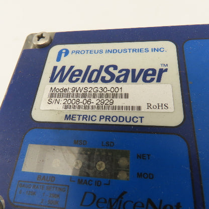 Proteus Industries 9WS2G30-001 WeldSaver Coolant Flow Monitor Leak Detector