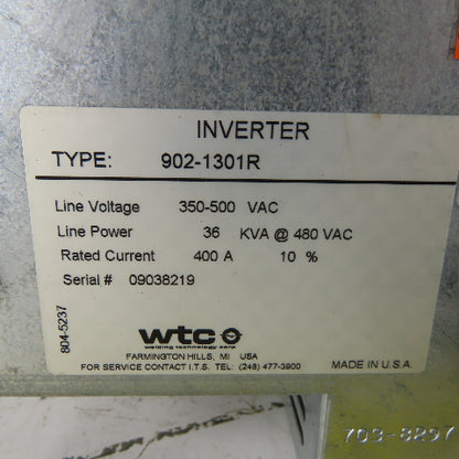 WTC 902-1301R GEN 6 MFDC Line voltage 350-500VAC Power Line 36kVa @ 480V 400A
