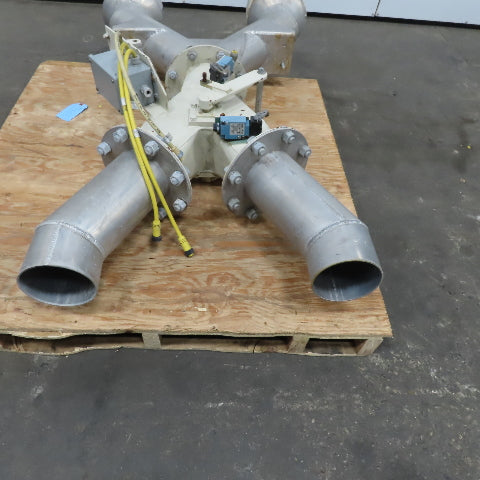 6"x6"x6" Flange Ridged Pipe Manual Diverter Valve For Plastics Grain or Powder