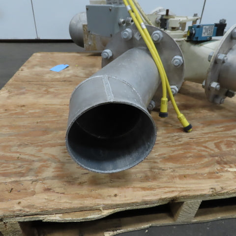 6"x6"x6" Flange Ridged Pipe Manual Diverter Valve For Plastics Grain or Powder