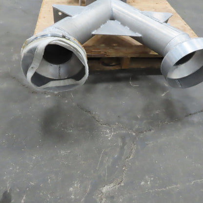 6"x6"x6" Flange Ridged Pipe Manual Diverter Valve For Plastics Grain or Powder