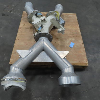 6"x6"x6" Flange Ridged Pipe Manual Diverter Valve For Plastics Grain or Powder