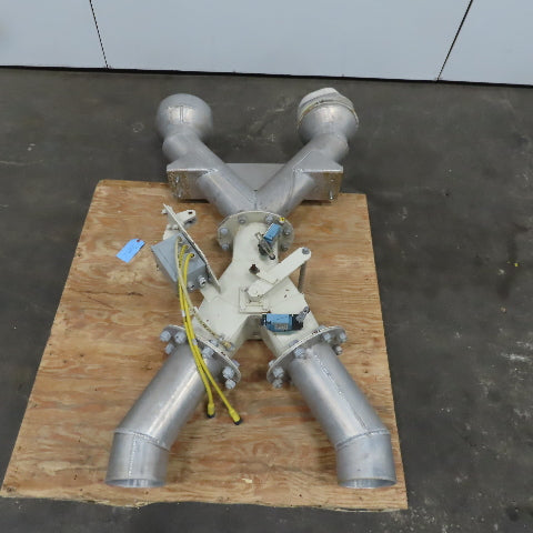 6"x6"x6" Flange Ridged Pipe Manual Diverter Valve For Plastics Grain or Powder