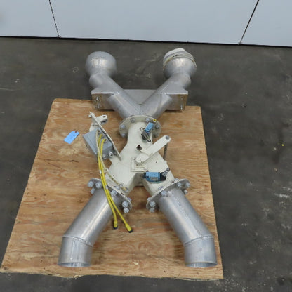 6"x6"x6" Flange Ridged Pipe Manual Diverter Valve For Plastics Grain or Powder