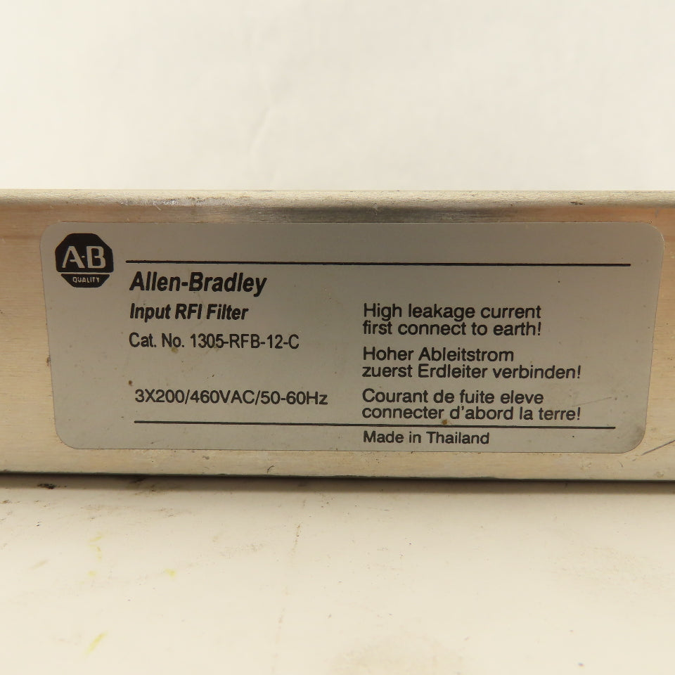 Allen Bradley 1305-RFB-12-C 3X200/460VAC 50/60Hz Input RFI Filter