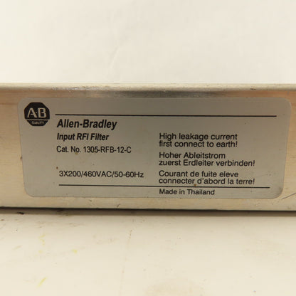 Allen Bradley 1305-RFB-12-C 3X200/460VAC 50/60Hz Input RFI Filter