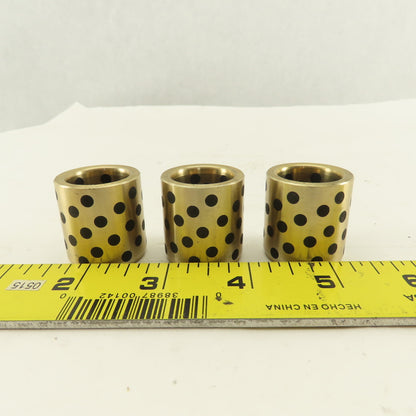 0.798 Nominal ID Brass Sleeve Bearing Graphite Self Lubricating 7/64 OD Lot Of 3