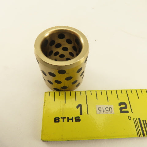 0.798 Nominal ID Brass Sleeve Bearing Graphite Self Lubricating 7/64 OD Lot Of 3