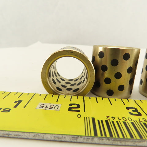 0.798 Nominal ID Brass Sleeve Bearing Graphite Self Lubricating 7/64 OD Lot Of 3