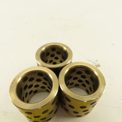 0.798 Nominal ID Brass Sleeve Bearing Graphite Self Lubricating 7/64 OD Lot Of 3