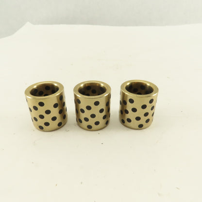 0.798 Nominal ID Brass Sleeve Bearing Graphite Self Lubricating 7/64 OD Lot Of 3