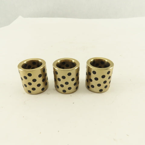 0.798 Nominal ID Brass Sleeve Bearing Graphite Self Lubricating 7/64 OD Lot Of 3