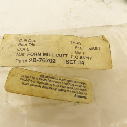 Wetmore 2B-76702 Set #4 Hobbing Cutters Lot Of 4