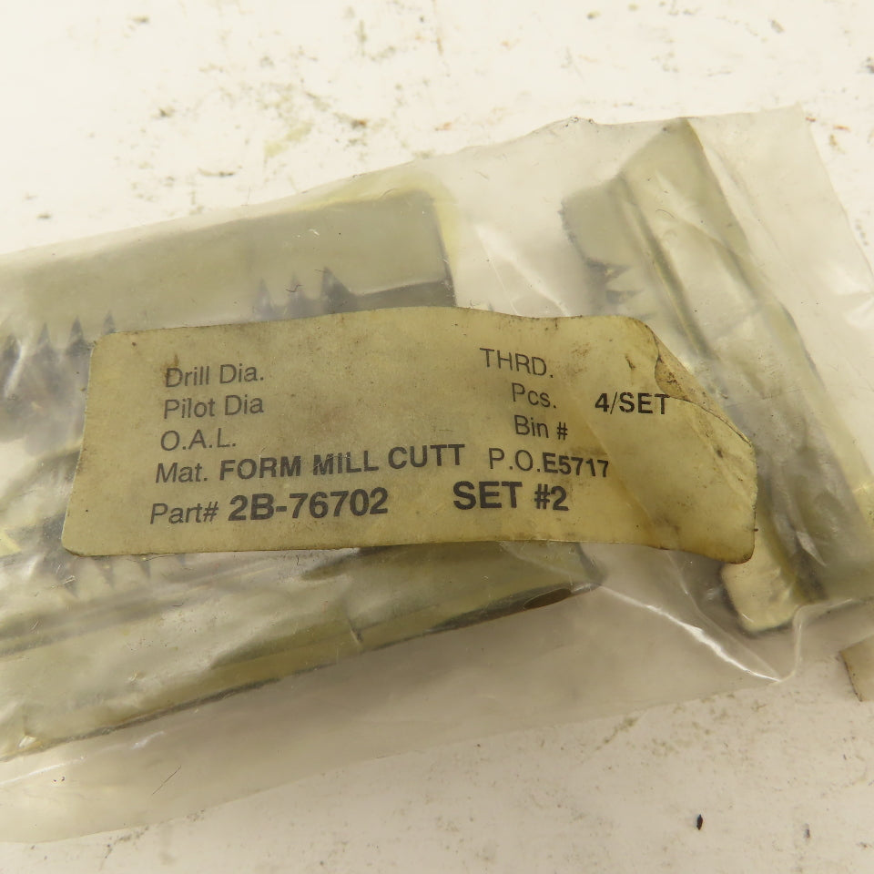 Wetmore 2B-76702 Set #2 Hobbing Cutters Lot Of 4
