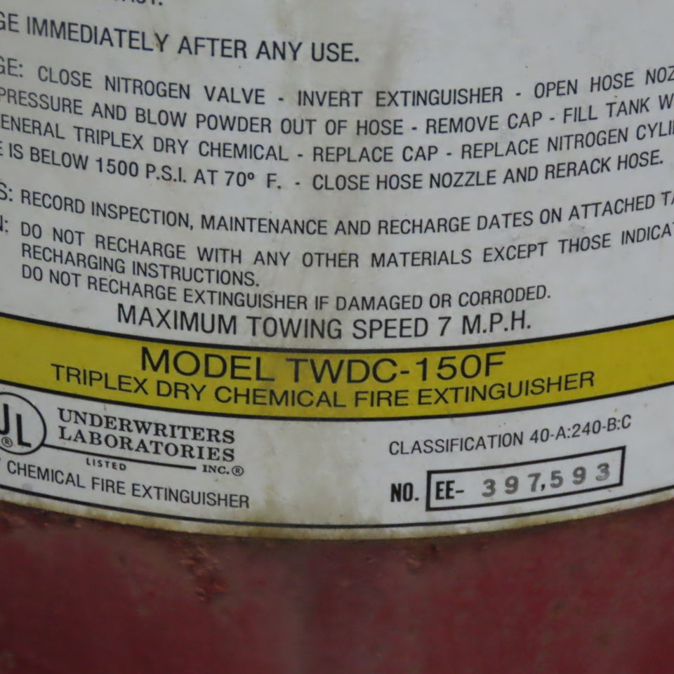 General TWDC-150S ABC Dry Chemical Stored Pressure 150lb Fire Extinguisher