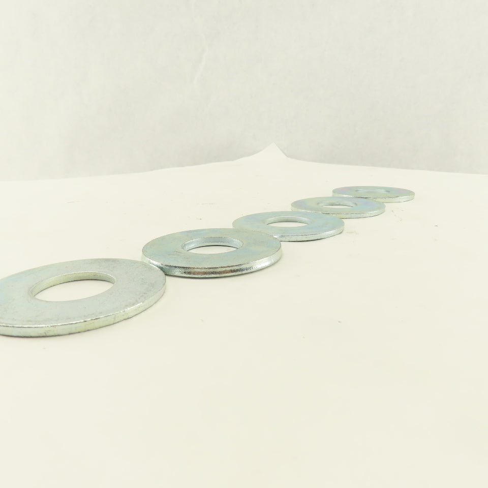 2-1/2" OD Brite Zinc Flat Washer 1" ID Hole Lot Of 5