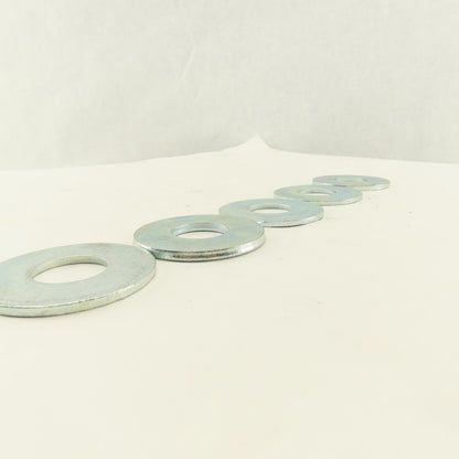 2-1/2" OD Brite Zinc Flat Washer 1" ID Hole Lot Of 5