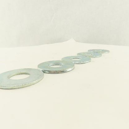 2-1/2" OD Brite Zinc Flat Washer 1" ID Hole Lot Of 5
