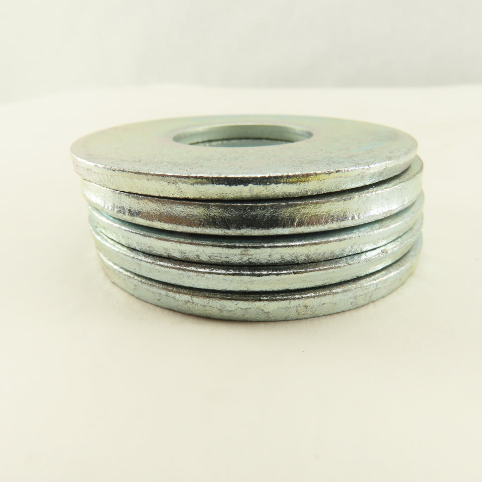 2-1/2" OD Brite Zinc Flat Washer 1" ID Hole Lot Of 5