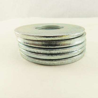 2-1/2" OD Brite Zinc Flat Washer 1" ID Hole Lot Of 5