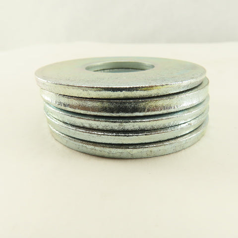 2-1/2" OD Brite Zinc Flat Washer 1" ID Hole Lot Of 5