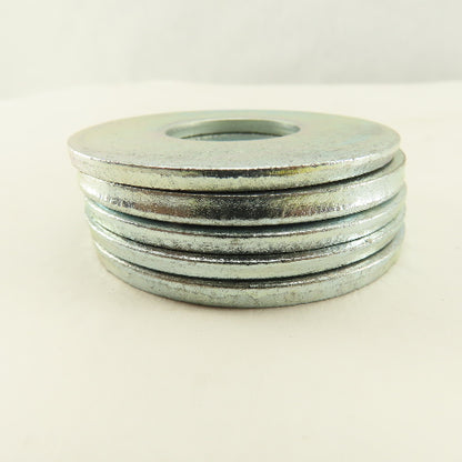 2-1/2" OD Brite Zinc Flat Washer 1" ID Hole Lot Of 5