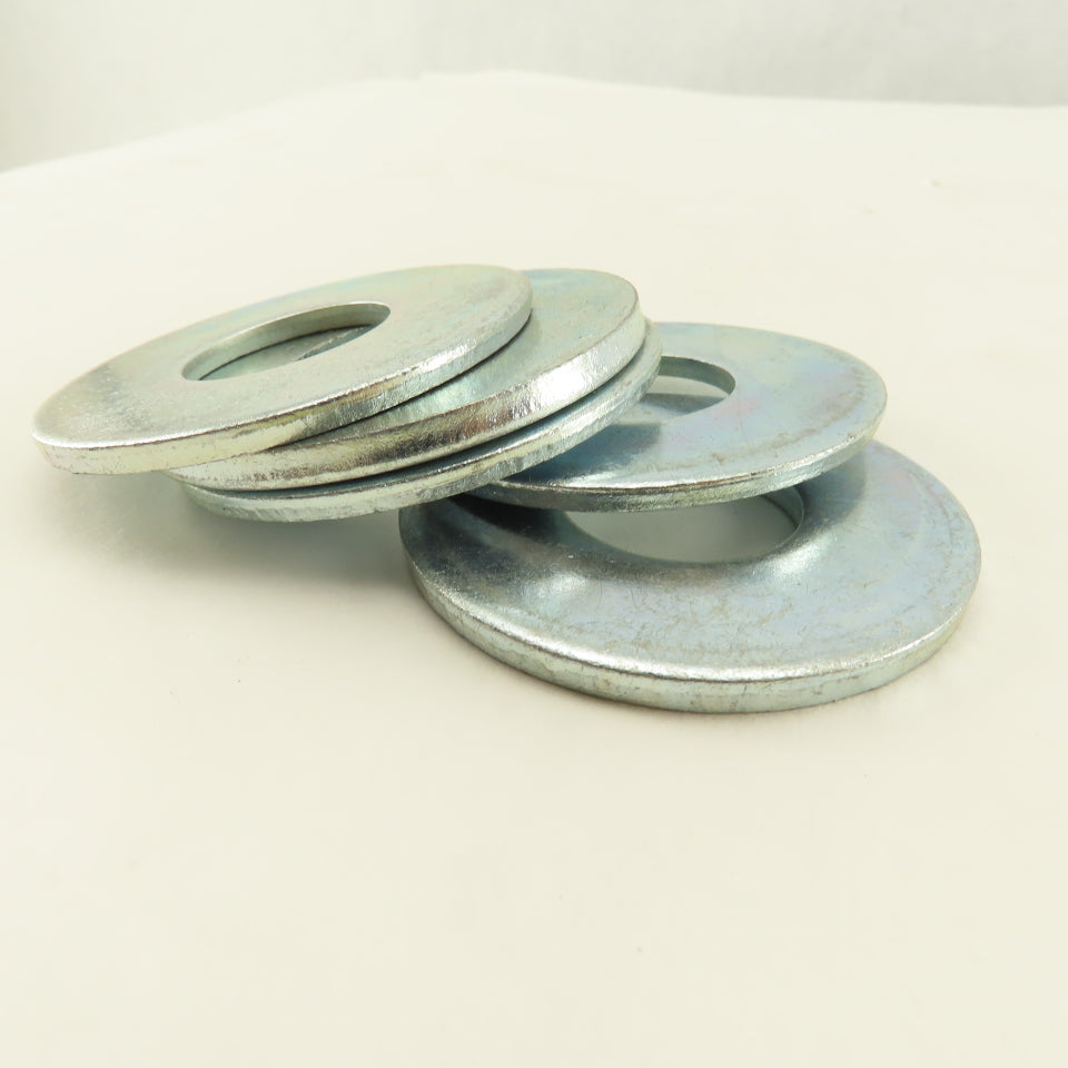 2-1/2" OD Brite Zinc Flat Washer 1" ID Hole Lot Of 5