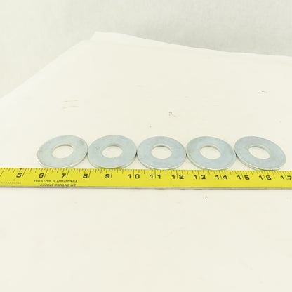 2-1/2" OD Brite Zinc Flat Washer 1" ID Hole Lot Of 5
