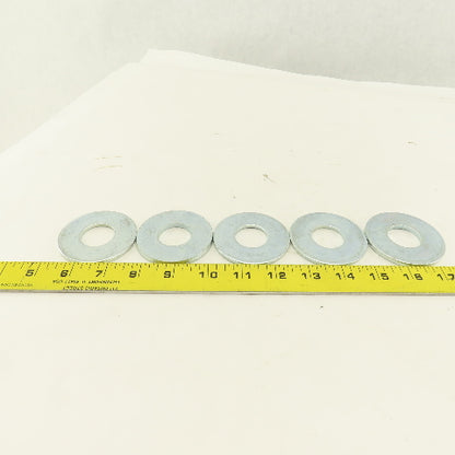 2-1/2" OD Brite Zinc Flat Washer 1" ID Hole Lot Of 5